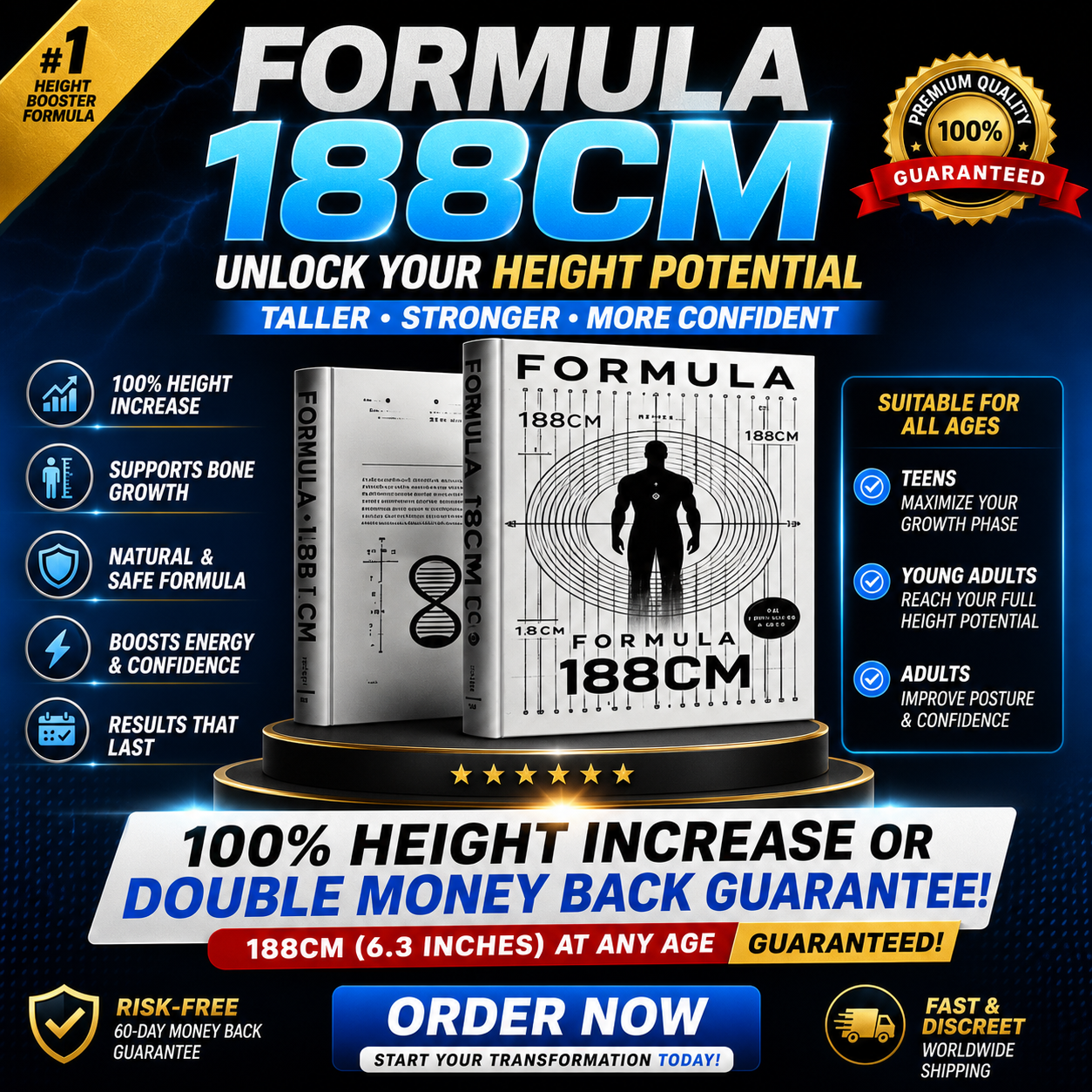 🧬 Grow Taller Naturally — Unlock Your Height Potential Formula 188cm