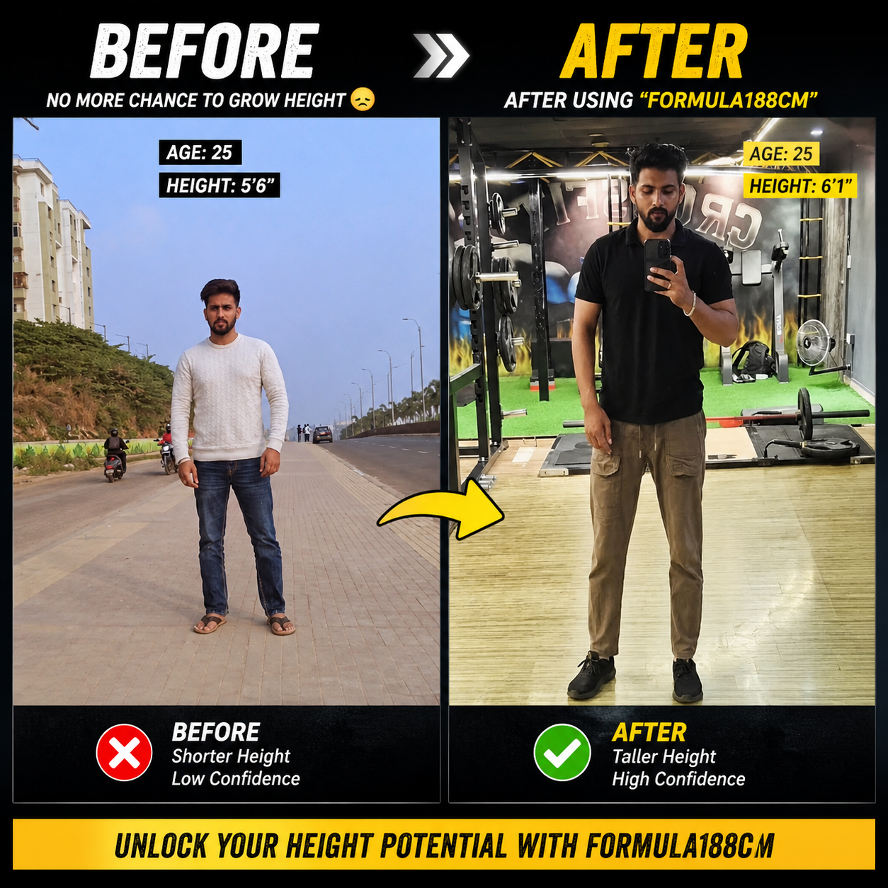 🧬 Grow Taller Naturally — Unlock Your Height Potential Formula 188cm